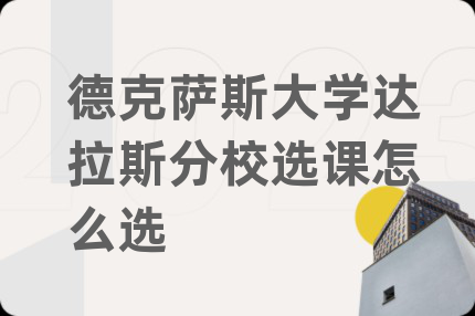 德克薩斯大學達拉斯分校選課怎么選
